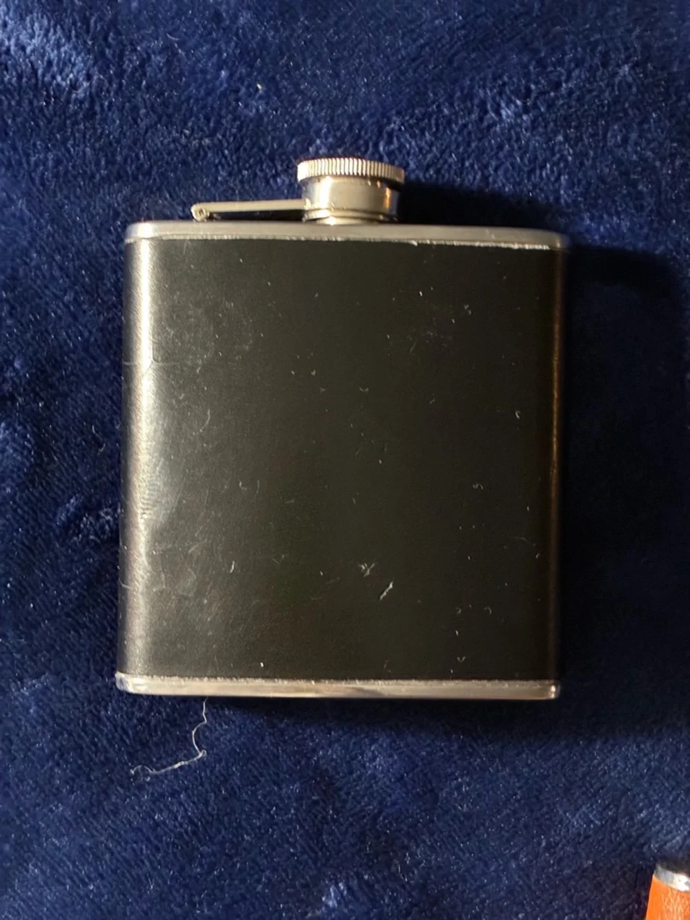 Leather-Covered Hip Flask Set - Brown & Black